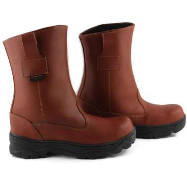 RUBICON COWBOY TAN BOOTS SAFETY SELOBONG PROYEK PRIA WORK SEPATU LAPANGAN RUBICON PROYEK TANPA TALI 