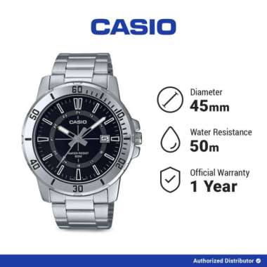 Casio Jam Tangan Pria MTP-VD01D-1CVUDF Original Analog Silver