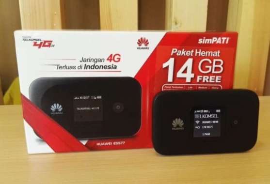 Mifi Modem Wifi Router 4G Huawei E5577 Telkomsel Unlock Free 14Gb (7Gb
