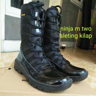 BROTRHER SEPATU PDL NINJA M TWU kulit Asli Type kilap Brother 42 Hitam