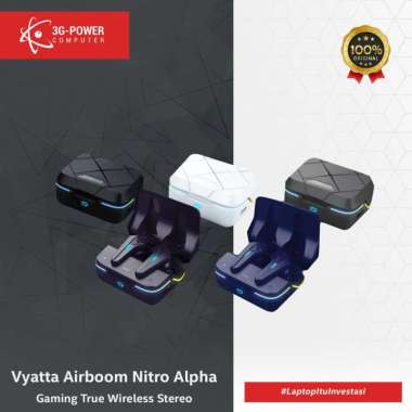 Vyatta Airboom Nitro Alpha TWS Bluetooth Headset Earphone Gaming Purple