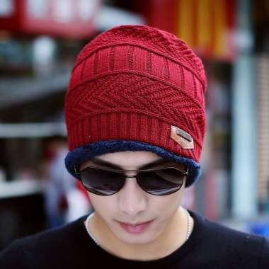SUPERVICE TOPI KUPLUK KUPLUK RAJUT KUPLUK PRIA/WANITA TERBARU TERMURAH WANITA/KUPLUK SKYMO Merah