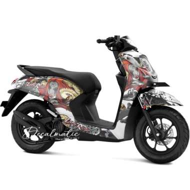 Stiker Full Body Decal Motor Honda Genio 2018 - 2023 Lady Rose Putih