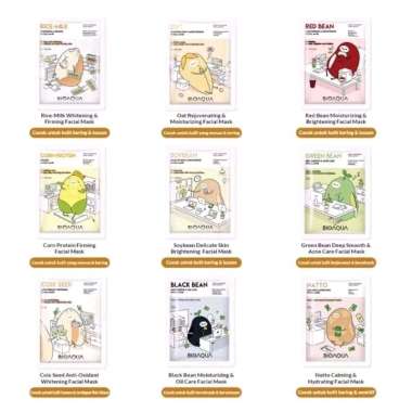 Bioaqua Sheet Mask Facial Mask Masker Wajah Biji Kacang Oat Natto