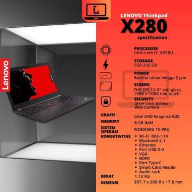 Laptop LENOVO Thinkpad X280 CORE i5 Gen 8 RAM 8GB SSD 256GB