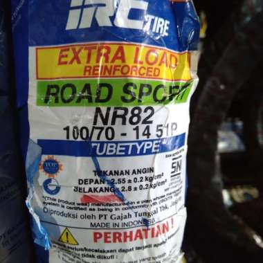 100/70-14 NR 82, Ban Merk IRC, Ban Tubetype bukan tubeless