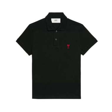 AMI Paris Red Ami De Coeur Polo Shirt Black M Black