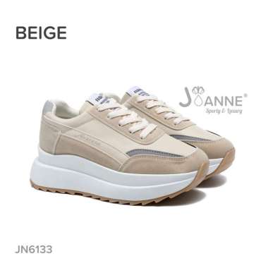 Sepatu Highsole Sporty Sneakers shoes JN6133 BEIGE 37