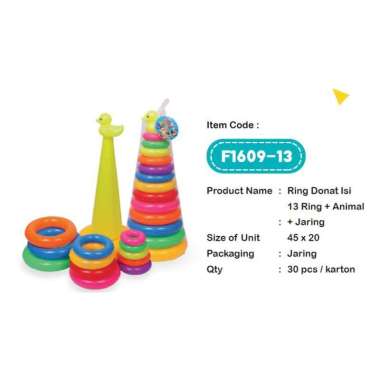 Mainan Anak Donat Susun Mainan / Mainan Bayi Ring Donat / Baby Toys Susun 13