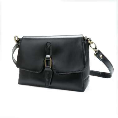 Leather ZOLA Black Hand Bag Tas Selempang Clutch Kulit Asli Wanita Crossbody