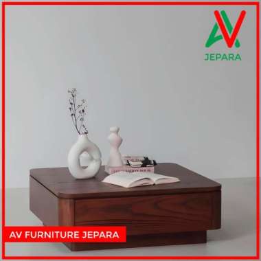 COFFE TABLE MINIMALIS JATI - MEJA TAMU LESEHAN - MEJA TAMU DRAWER JATI