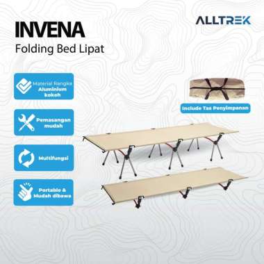 ALLTREK Folding Bed INVENA Velbed Lipat Camping Portable cream