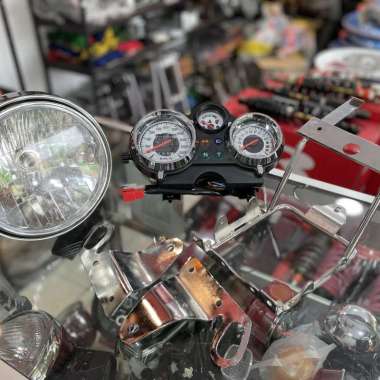 LAMPU DEPAN NINJA SS BULAT CHROME SET DAYMAKER BATOK NINJA CROM LAMPU NINJA SS SET Speedometer saja