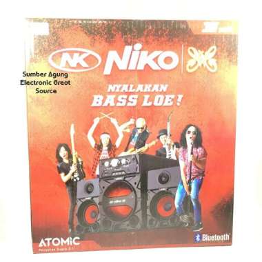 Speaker 2.1 Atomic Merk Niko Speaker Aktif 35W Bass Bluetooth MP3 Lengkap