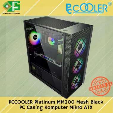 PC Casing Gaming PCCOOLER Platinum MM200 Mesh | Casing Komputer Tanpa Fan