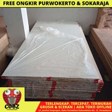 18MM X 120CM X 240CM / NM Blockboard Melamin 1 Sisi Doff Putih Lembar
