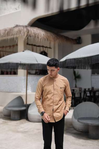 Baju Koko Kurta Pria Dewasa Lengan Panjang Kemeja Muslim Polos Linen Premium Original LAF Project Br