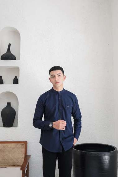 Baju Koko Kurta Pria Dewasa Lengan Panjang Kemeja Muslim Polos Linen Premium Original LAF Project Na