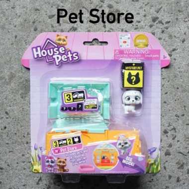 EMCO House Pets Pet Carrier House Diorama Playsets Bisa Gabung Tumpuk, Warna Pet Store