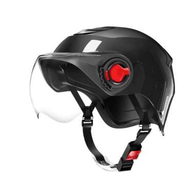 XZXZ Helm Sepeda Listrik Helm wanita Helm pasangan Half Face Visor Lensa HD Helm hijab wanita Helm w
