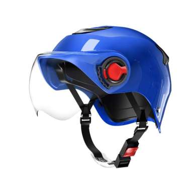 XZXZ Helm Sepeda Listrik Helm wanita Helm pasangan Half Face Visor Lensa HD Helm hijab wanita Helm w