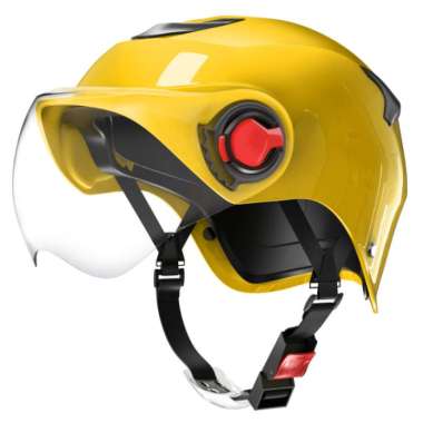 XZXZ Helm Sepeda Listrik Helm wanita Helm pasangan Half Face Visor Lensa HD Helm hijab wanita Helm w
