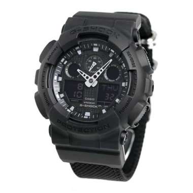 JAM TANGAN PRIA CASIO G SHOCK GA-100BBN-1ADR FULL BLACK ORIGINAL