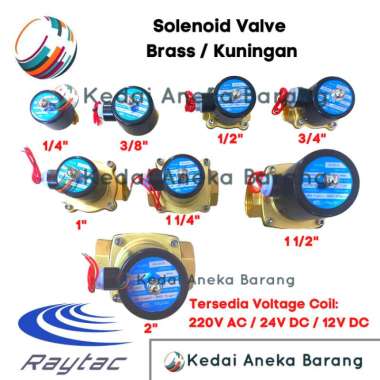 SOLENOID VALVE 1" 1 INCH INCHI BRASS KUNINGAN 220V 220VAC NC 2W-250-25
