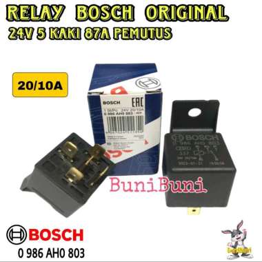 RELAY BOSCH 24V KAKI 5 87a (803) PEMUTUS / Relay Bosch 24V 5 Pin 87a Pemutus 20/10A Original - TIPE 