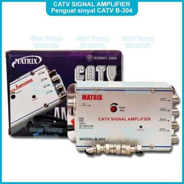 CATV Signal Amplifier Matrix Penguat Sinyal TV UHF VHF 4 cabang