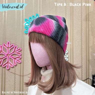 Verish Beanie import tie dye fashion topi unisex pria wanita korean style japanese kupluk hangat A