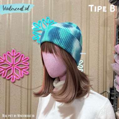 Verish Beanie import tie dye fashion topi unisex pria wanita korean style japanese kupluk hangat B