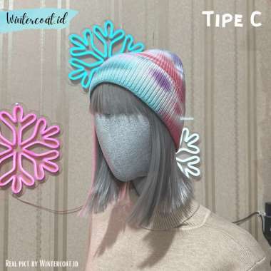 Verish Beanie import tie dye fashion topi unisex pria wanita korean style japanese kupluk hangat C