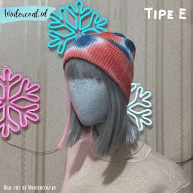 Verish Beanie import tie dye fashion topi unisex pria wanita korean style japanese kupluk hangat E