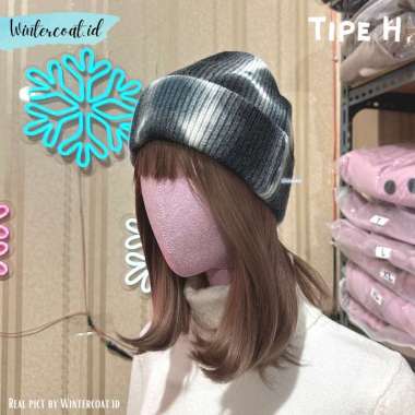 Verish Beanie import tie dye fashion topi unisex pria wanita korean style japanese kupluk hangat H