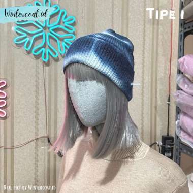 Verish Beanie import tie dye fashion topi unisex pria wanita korean style japanese kupluk hangat I