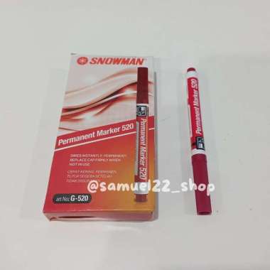 Spidol Permanen / Permanent Marker SNOWMAN G-520 Kecil Merah
