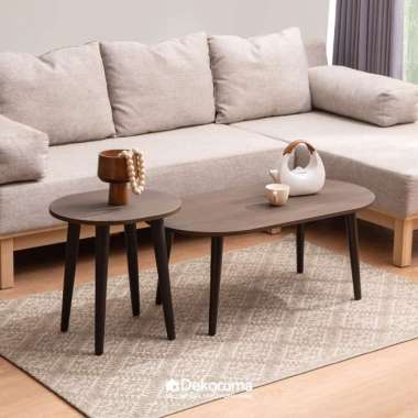 Dekoruma Junko Meja Tamu Kayu 2in1 Walnut / Coffee Table