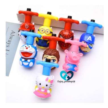 Mainan Gangsing Karakter Lampu LED Musik/ Mainan Gangsing Lucu