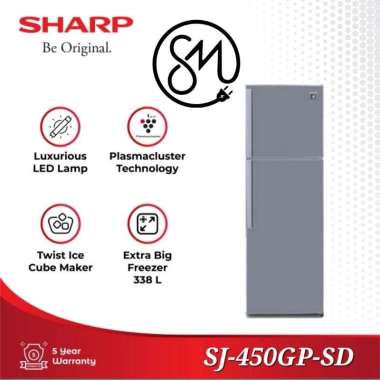 Kulkas 2 pintu Sharp SJ-450GP SD Plasmacluster 338 Liter SJ450GP