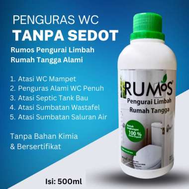 RUMOS - Penguras WC Penuh Tanpa Sedot, Cairan Anti Mampet WC Alami PLRT 500ml
