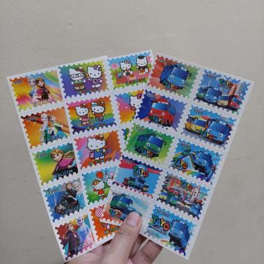 SATU LEMBAR MAINAN STICKER STIKER PERANGKO JADUL UNTUK MAIN MENULIS SURAT