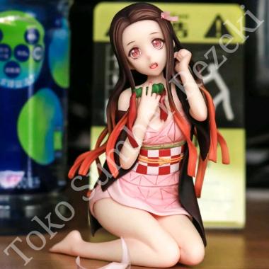 Action Figure Anime Demon Slayer Kamado Nezuko Hot Kimetsu No Yaiba Sexy Girl Baju Kimono Dress