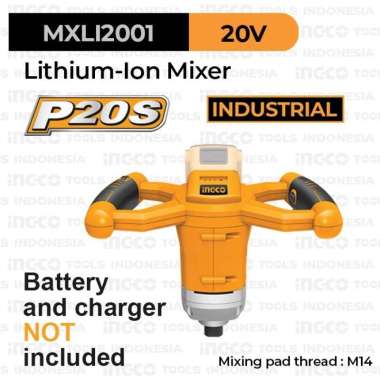 Cordless Mixer Semen Cat INGCO MXLI2001 Mesin Pengaduk Baterai P20S