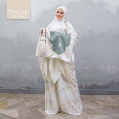 MUKENA TAZBIYA X LAKEYA MOTIF COLLECTION BY OKI SETIANA DEWI Nestari Brown