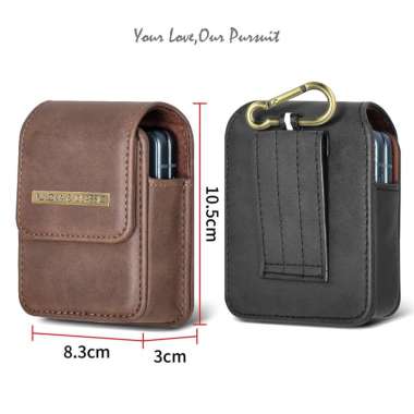 Puloka Sarung Dompet Tempat HP Pinggang Pria Kulit Samsung Z Flip 1/2/3/4 Vertikal Coffee
