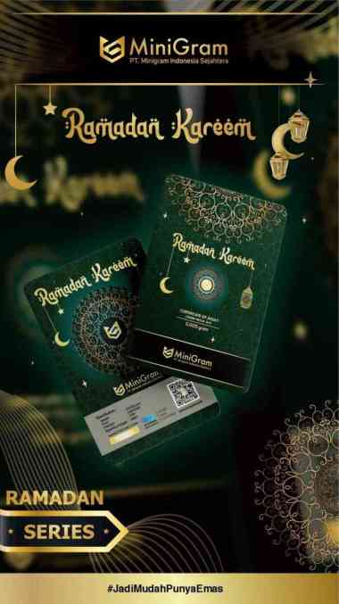 Logam Mulia Minigram Edisi Gift Series Ramadhan 0.005 gram PVC Press HIJAU