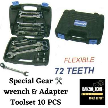 Quinnco Premium Kunci Ring Pass Flexible Ratchet Toolset Toolbox
