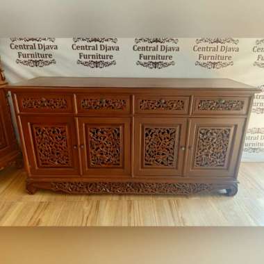 Bufet Palembang Ukir Kayu Jati Buffet Nakas Meja TV Ukiran Jepara