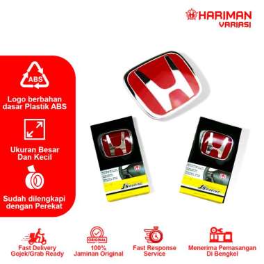 Emblem Logo Stir Honda Merah Js Racing Besar